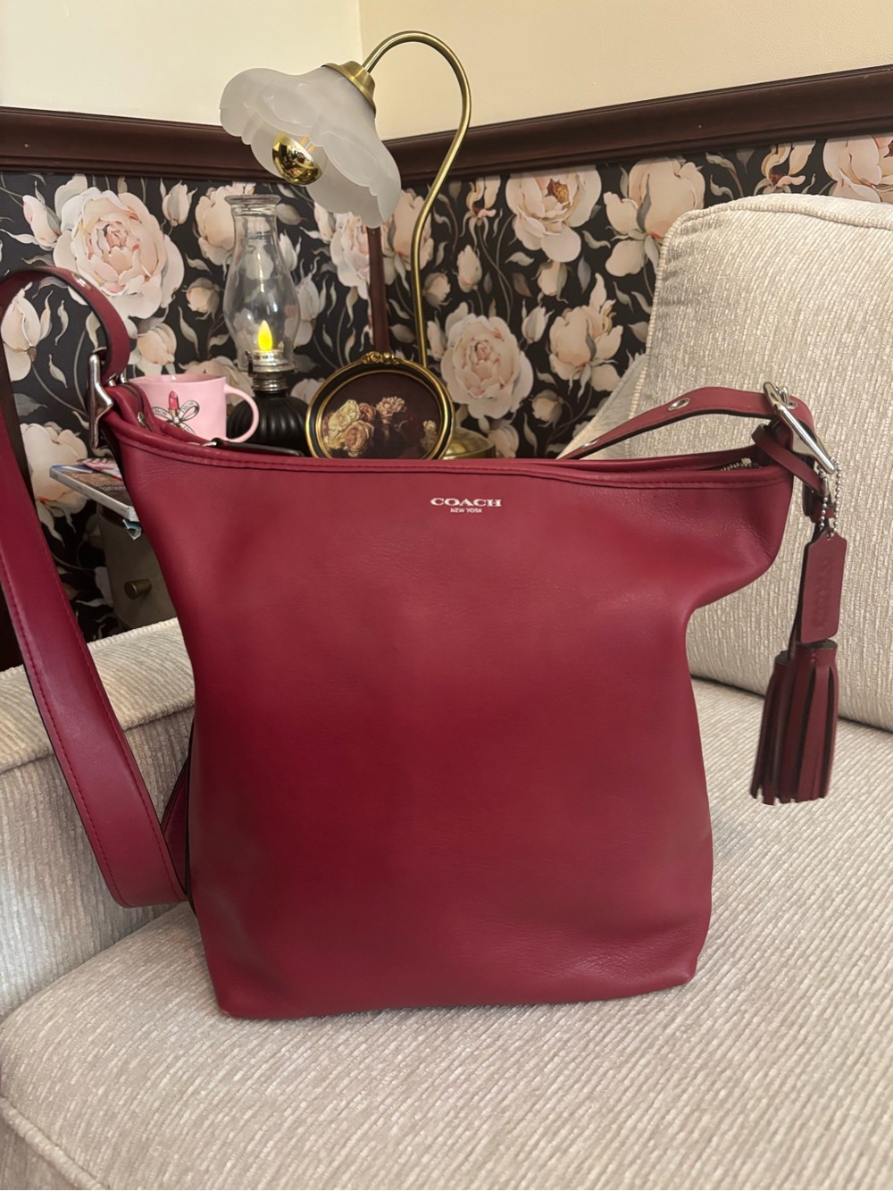 Coach Legacy Leather Duffle Bag 19889 Burgundy Red